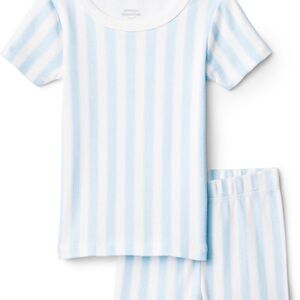 Amazon Essentials Kids Light Blue and White Striped Pajama Set